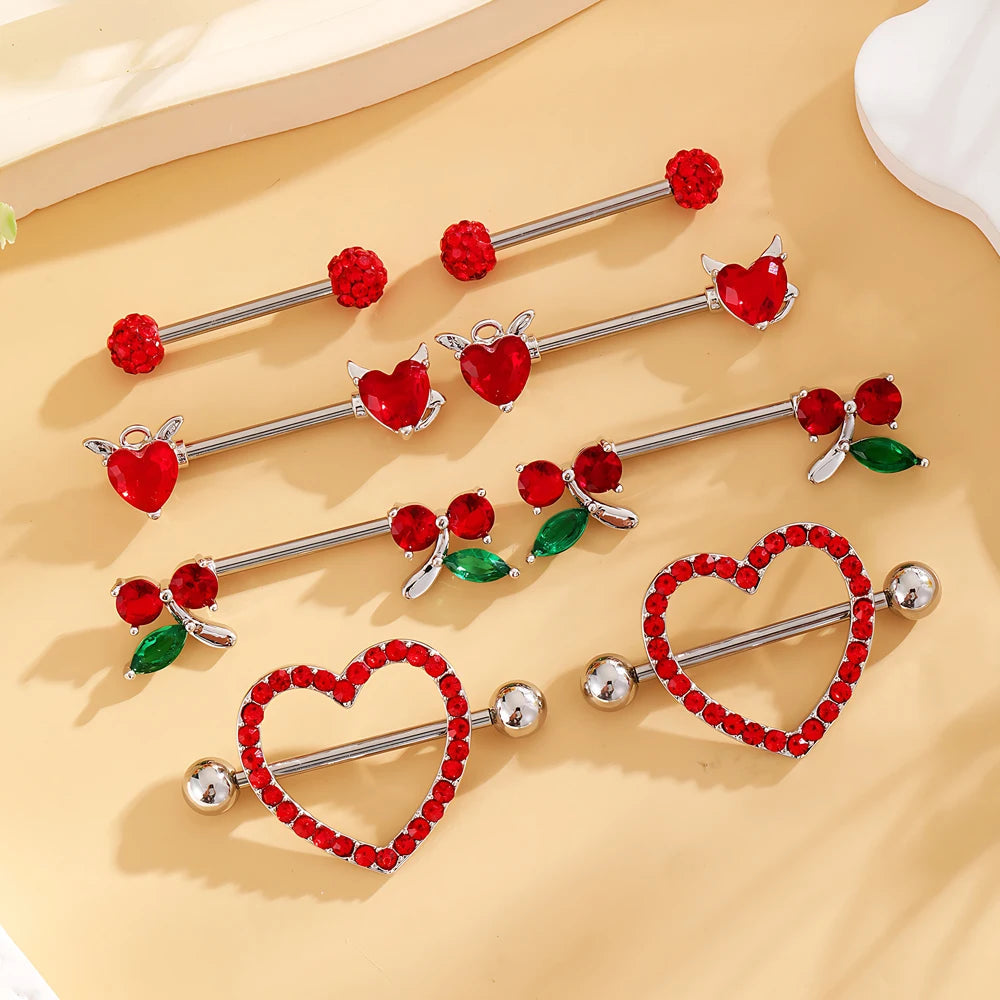 Mixed-style Sexy Nipple Rings Sets Heart Butterfly Dangle Nipple Piercing Bulk for Women Stainless Steel Cute Cat Shield Barbell Good Vibrations Adult Super Store