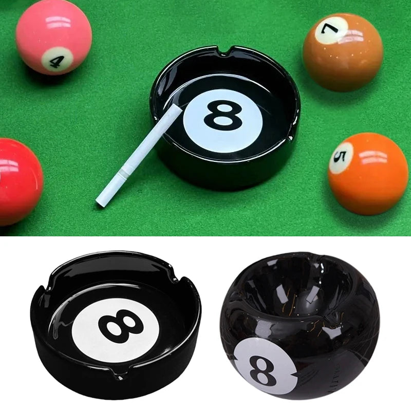 Unique Black Eight Ceramic Ashtray Perfect For Billiard Rooms Home Bars Parties Ideal Gift & Creative Birthday Presents Good Vibrations Adult Super Store