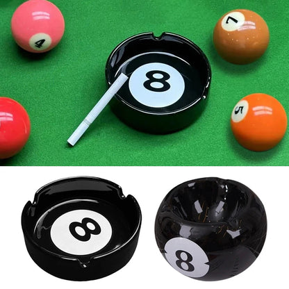Unique Black Eight Ceramic Ashtray Perfect For Billiard Rooms Home Bars Parties Ideal Gift & Creative Birthday Presents Good Vibrations Adult Super Store