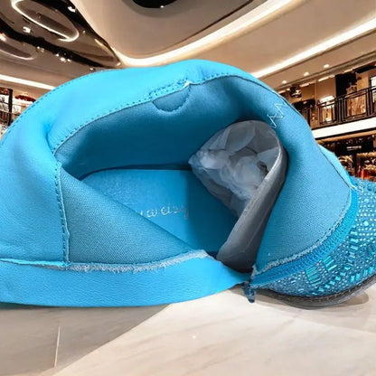 Ankle Boots for Women Luxury Full Diamond Chelsea Boots Western Cowboy Y2k Fashion Wedges Pointed Toe Zipper Women Heels shoes Good Vibrations