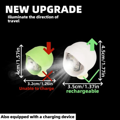 2PCS Outdoor Camping Crocs Headlight Upgrade Rechargeable Adult Children's Shoes Charm Decoration Good Vibrations