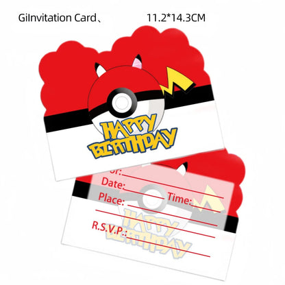 Hello Kitty Birthday Invitation Cards Pokemon Pikachu Invitations PAW Patrol Greetings Card Celebrate Birthday Party Supplies Good Vibrations
