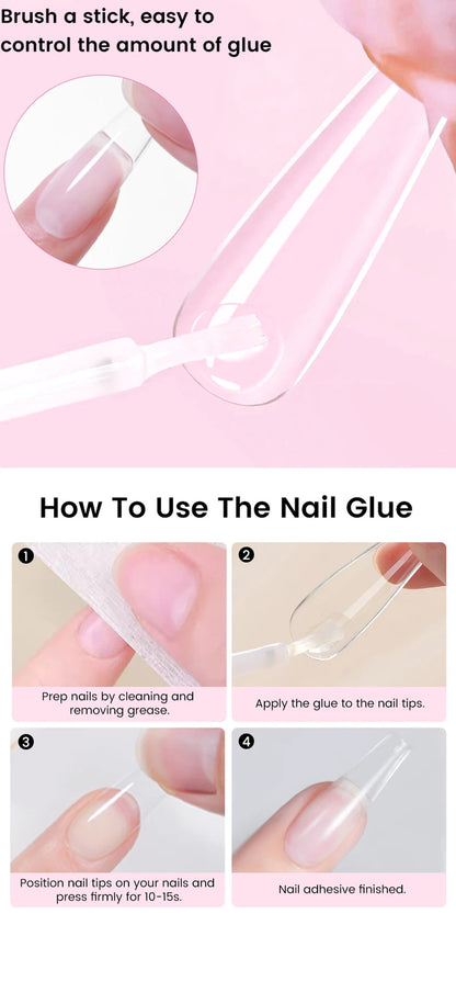 UR SUGAR 1/3/5PCS Quick Drying Nail Glue Super Strong Nail Rhinestones Glue for Acrylic Fake Tips Nail Gel Glue Manicure Tools Good Vibrations