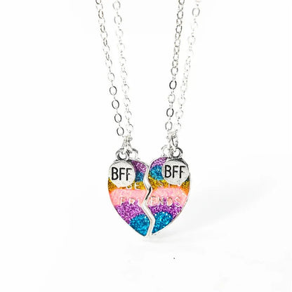 Fashion Best Friends Honey Love Couple Pendant Necklace 2 Pcs/ Set Chain Choke Broken Heart BFF Good Friendship Jewelry Gift Good Vibrations