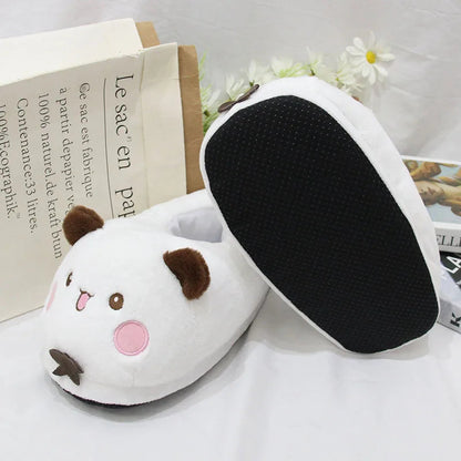 2025 New Panda Bubu And Yier Slippers Cartoon Panda Indoor Couple'S Warm Cotton Slippers Autumn And Winter Gift Birthday Gift Good Vibrations