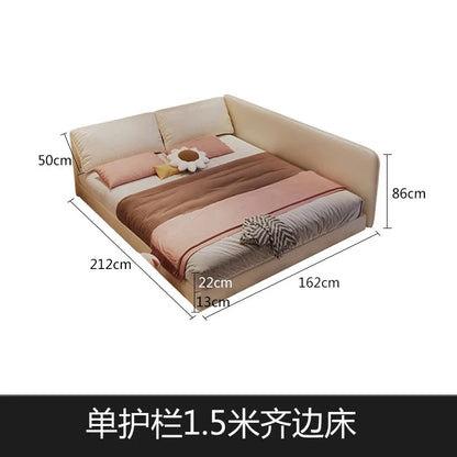 King Size Europian Bed Modern Minimalist Luxury Kids Children Bed Sleeping 180x200 Cama De Lujo Para Dormitorio Home Furniture Good Vibrations