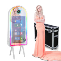 Selfie 45 Inch Photobooth with 32 Inch Mirror Touch Screen Photo Booth Magic Mirror Booth Machine for Weddings Parties Events Good Vibrations