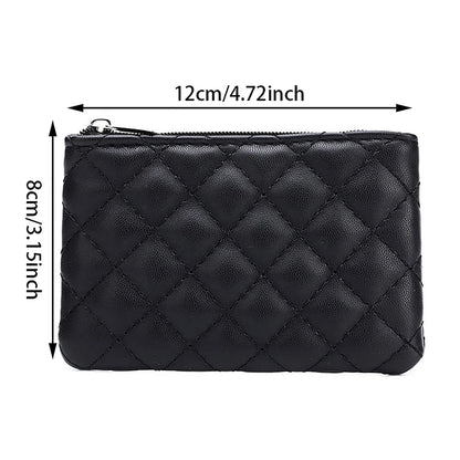 Women Small Coin Purse PU Leather Zipper Wallets Pouch Plaid Print Change Purses Business Card Holder Ladies Mini Coin Bag Good Vibrations