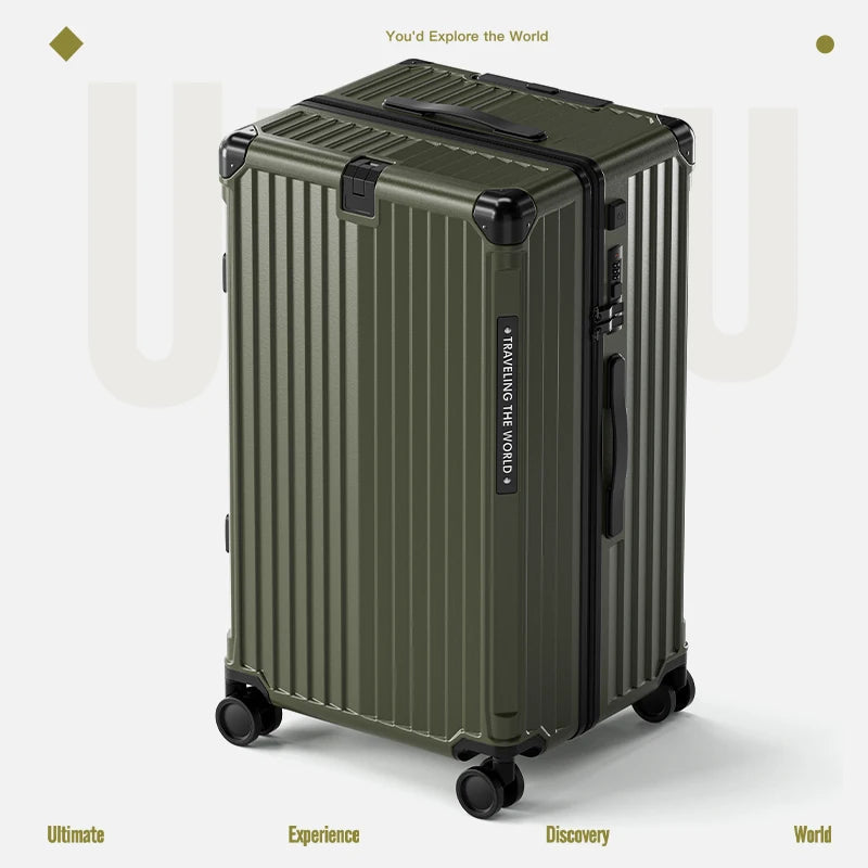 Hard Shell Carry-On Suitcase Rolling Travel Luggage with Spinner Wheels 20 24 26 28 30 Inch Large Capacity Durable Luggage Good Vibrations