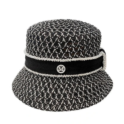 Korean  Breathable Hollow Fisherman Hat, Personalized Basin Hat, Fashionable Diamond Bucket Hat for Women's Summer Outings Good Vibrations