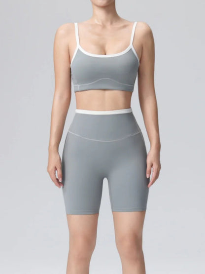 Yoga Sport Outfit for Woman Fitness Women's Two Pieces Short Pant Sets Suits Tracksuit Sportswear Woman Gym Yoga Workout Clothes Good Vibrations