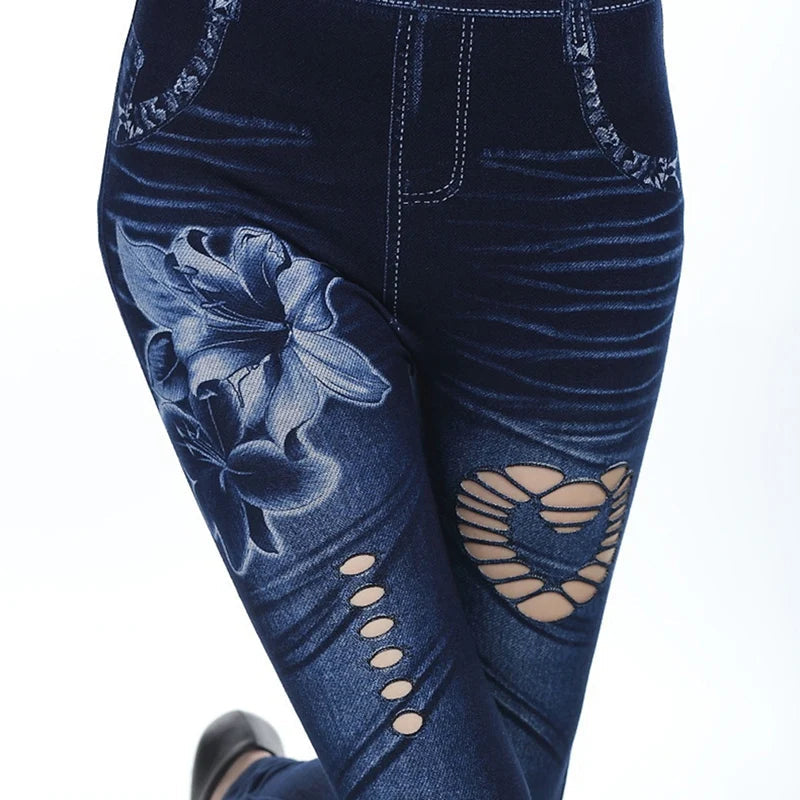 Hot Sexy Women Jean Skinny Jeggings Pants high waist leggings female print ankle-length Slim Legging Fitness Plus Size Good Vibrations