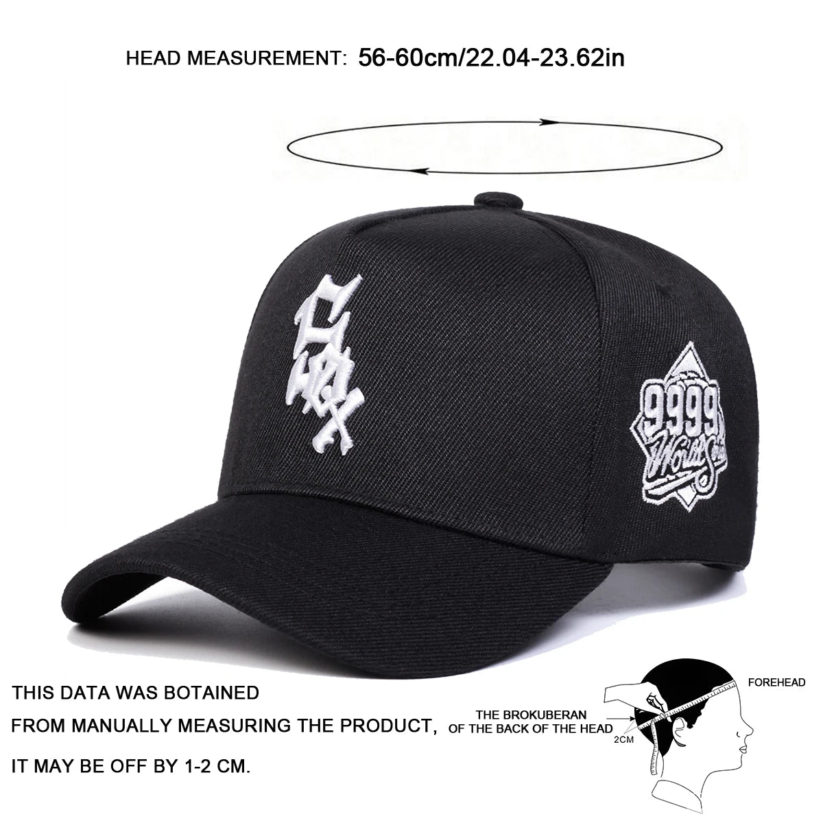 Unisex SOX 9999 Letter Embroidery Baseball Caps Outdoor Adjustable Spring and Autumn Casual Sunscreen Hat Good Vibrations