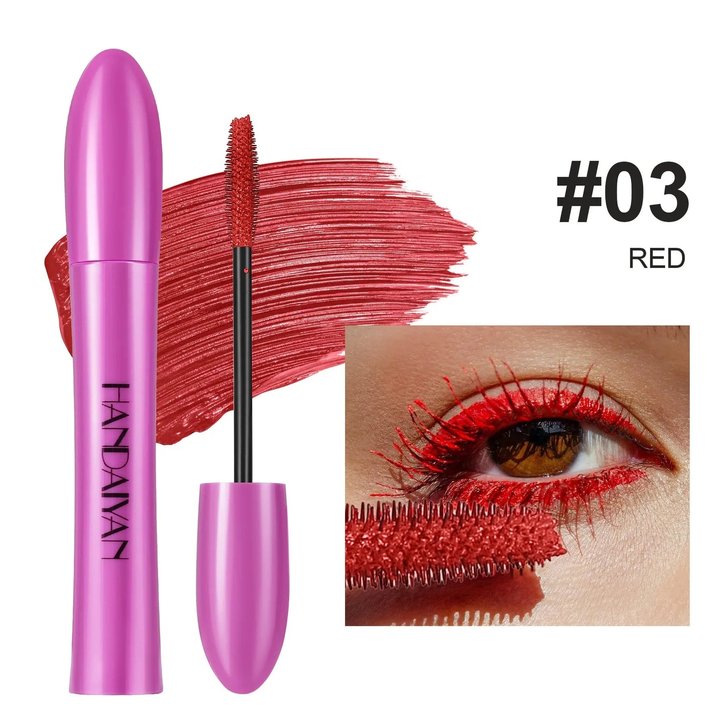 Colorful Silk Mascara Blue Red Black Cream Length Waterproof Smudge-Proof Colored Thickening Lengthening Curling Makeup Cosmetic Good Vibrations