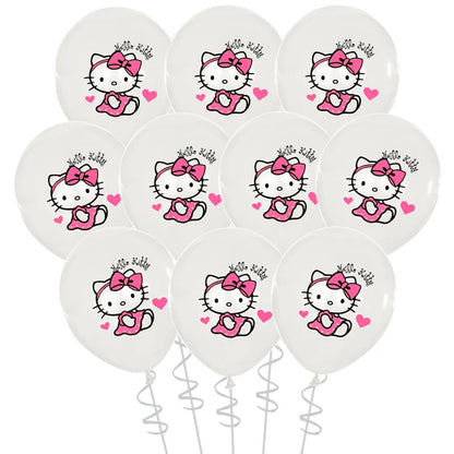 Cartoon Hello Kitty Theme Birthday Party Decor Supplies Kawaii KT Cat Latex Balloons Animal Balloon Baby Shower Kids Toys Gifts Good Vibrations