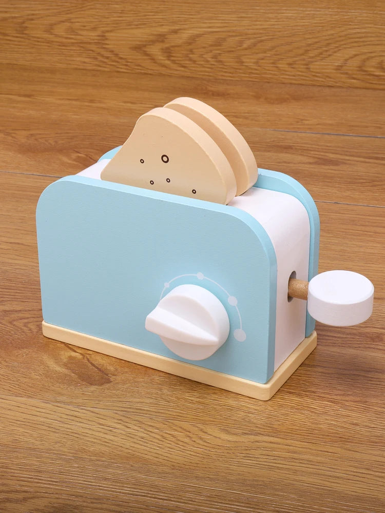 Wooden Kitchen Pretend Play Toy Simulation Wooden Toaster Machine Baby Early Learning Educational Toys Good Vibrations