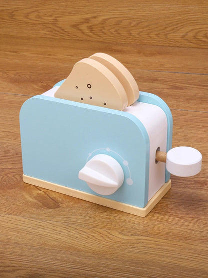 Wooden Kitchen Pretend Play Toy Simulation Wooden Toaster Machine Baby Early Learning Educational Toys Good Vibrations