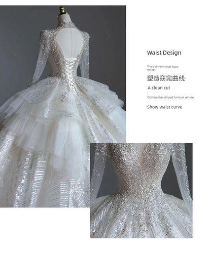 Short Long-Sleeved Socialite Wedding Dress