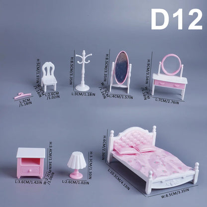1:12 Miniature Furniture Forest Family Kitchen Toy Dining Table Dollhouse Accessories Bathroom Pretend Play For Girl Gifts Toys Good Vibrations