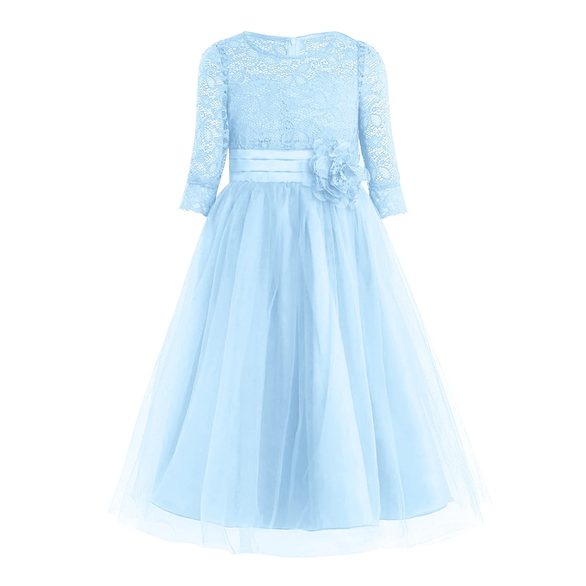Elegant Floral Lace Flower Girl Dresses Kids Princess Wedding Dress Pageant Birthday Evening Party Dress Girls Formal Clothes Good Vibrations