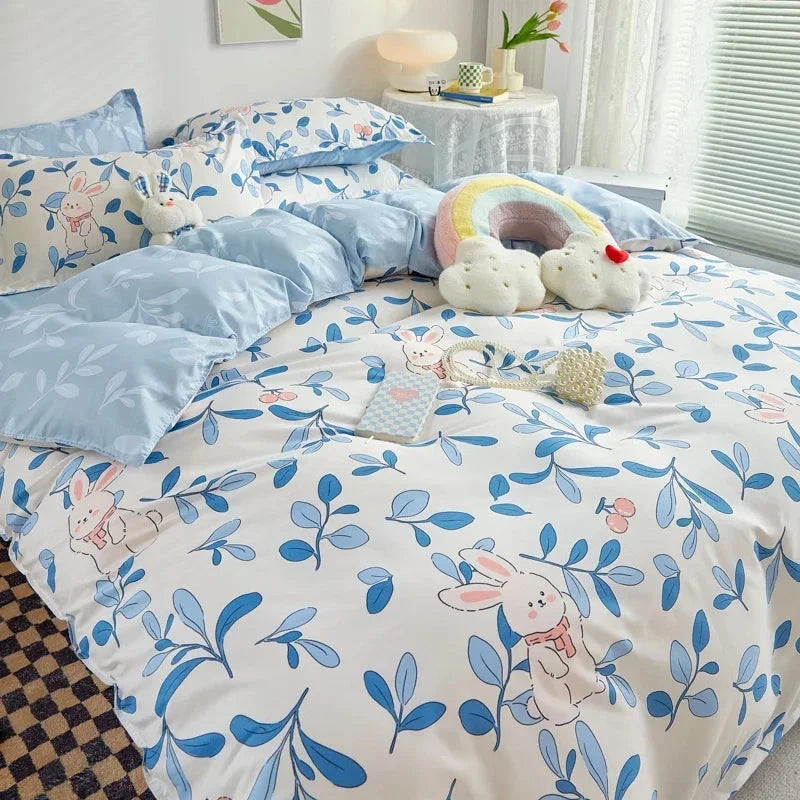 Bedding Set for Girl Boy Bedroom KIDS Modern Comforter Duvet Cover Flat Sheet Pillowcase  Home Textile Soft Bed Linen Good Vibrations