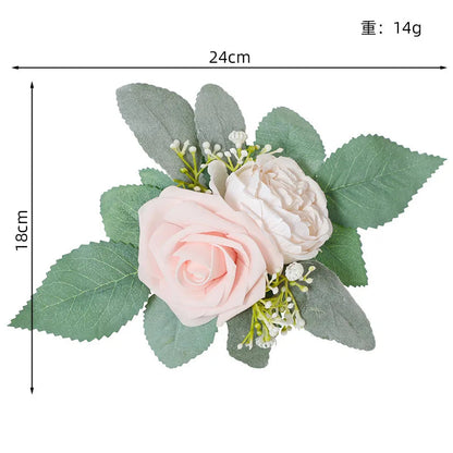 Yannew 3pcs Rustic Artificial Rose Flower Cake Toppers Birthday Country Wedding Cake Decoration Table Centerpieces Arrangement Good Vibrations