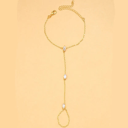 2025 Party Bohemia Rhombus Crystal Bracelet Hand Jewelry for Women Simple Thin Chain Finger Bracelet Jewelry Accessories Gift Good Vibrations