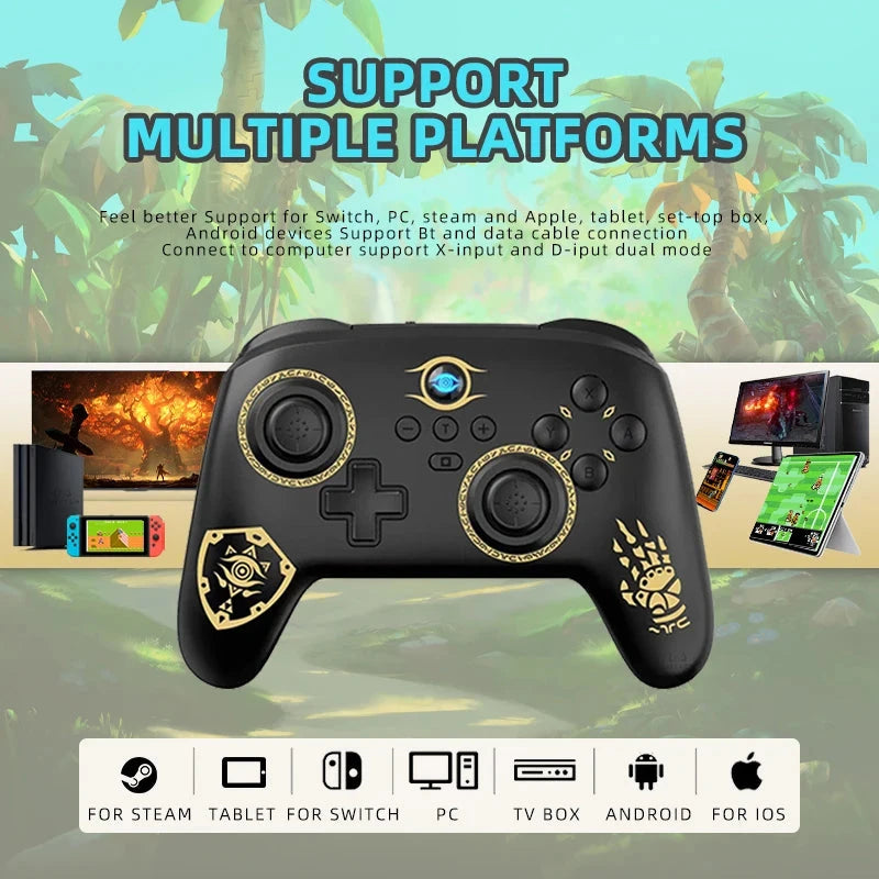 Switch Pro Gamepad Wireless Gaming Controller for Nintend Switch OLED/Lite Joystick For Steam Yuzu Controle PC Good Vibrations