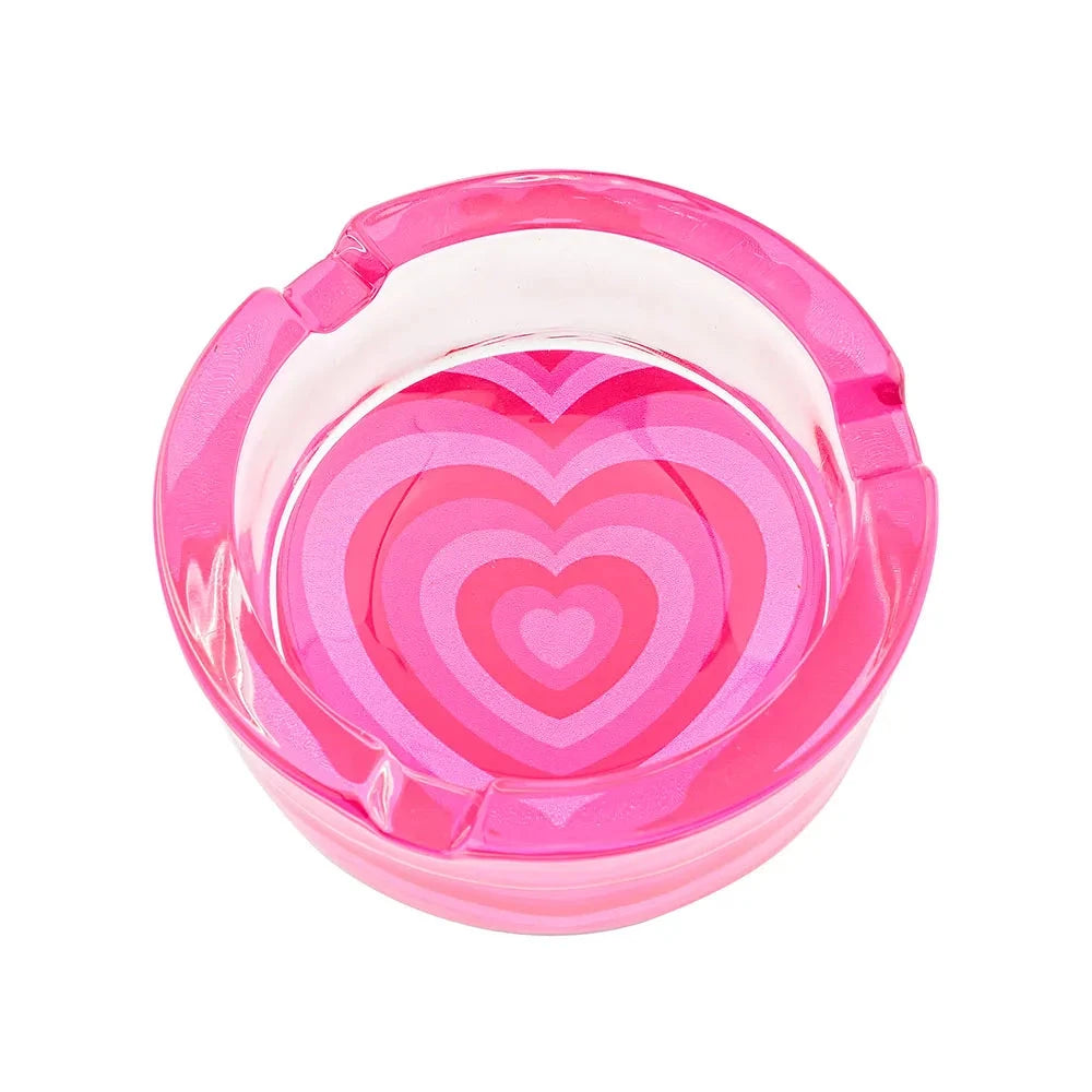 Glass Round Ashtray for Cigarettes, Portable Decorative Modern Ashtray for Home Office Indoor Outdoor Patio Use Good Vibrations Adult Super Store