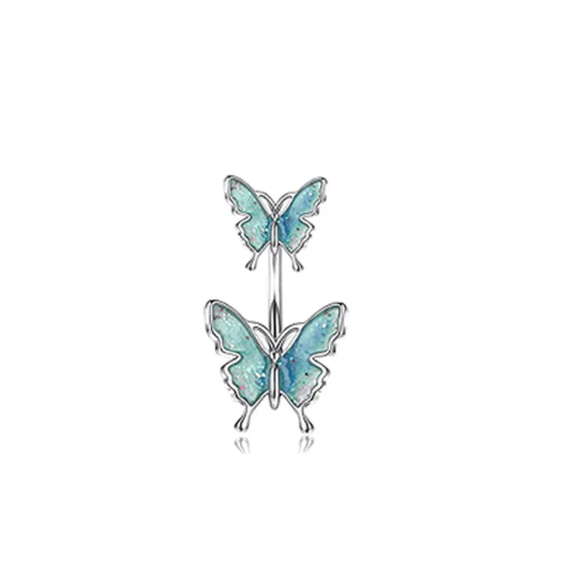 Dainsty Dangled Belly Button Rings Surgical Steel 14G Bar Navel Piercing Ring Crystal CZ Bee Flower Heart Belly Ring Ear Jewelry Good Vibrations Adult Super Store