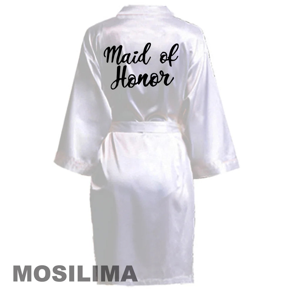 Satin Silk bride robe Wedding Robe Bridesmaid Bride Dressing Gown bridesmaid robes SP002 Good Vibrations
