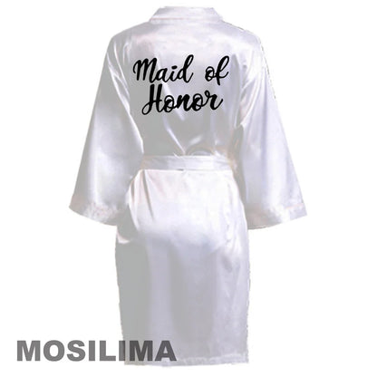 Satin Silk bride robe Wedding Robe Bridesmaid Bride Dressing Gown bridesmaid robes SP002 Good Vibrations