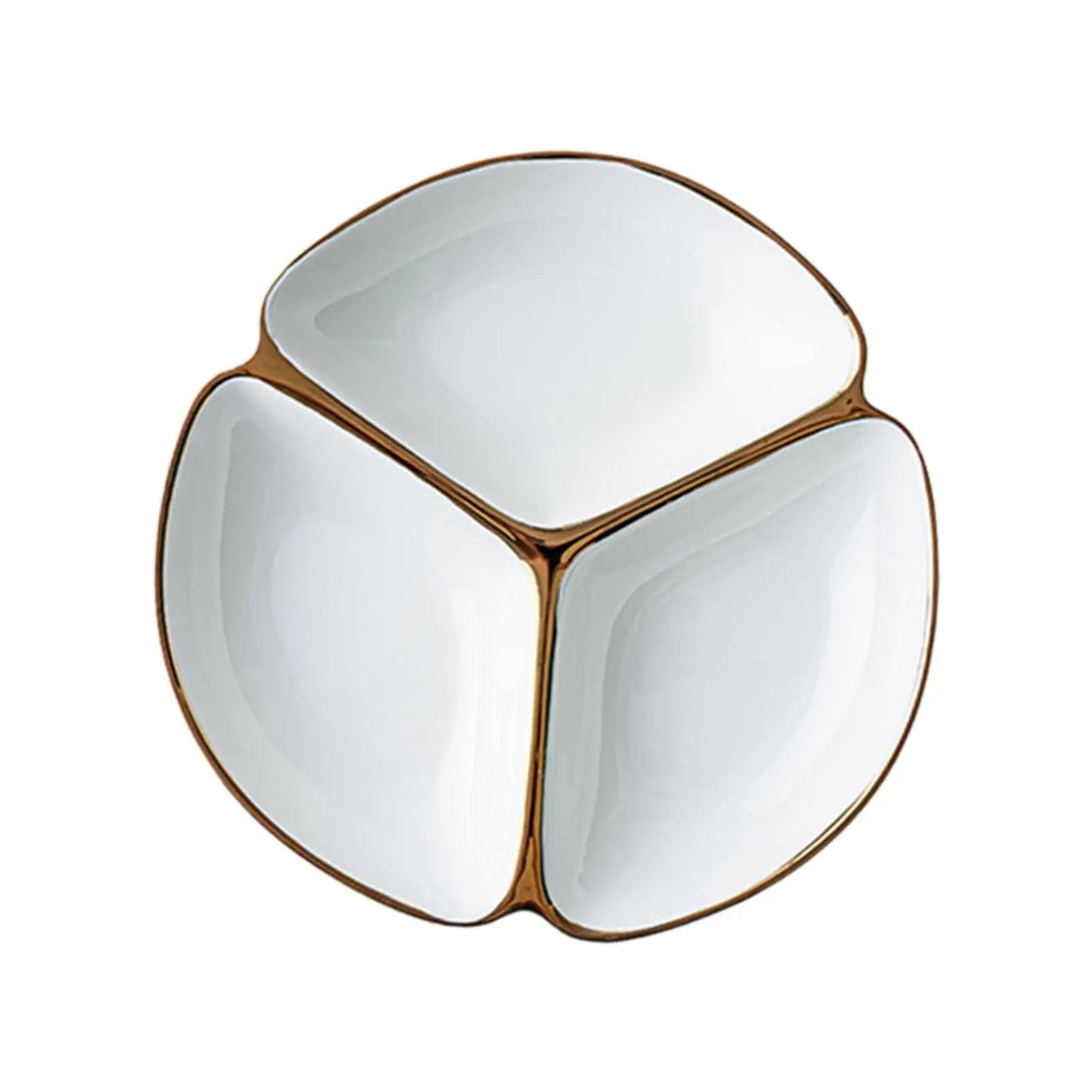 Divided Plate Portion Control Three-grid Dinner Plate for Lunch Adult Dinner Good Vibrations