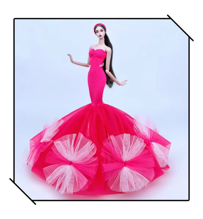 hot Wedding Dress for 30cm bjd Doll Princess Evening Party Clothes Wears Long Dress Outfit Set 30cm 1/6 clothes accessories Good Vibrations