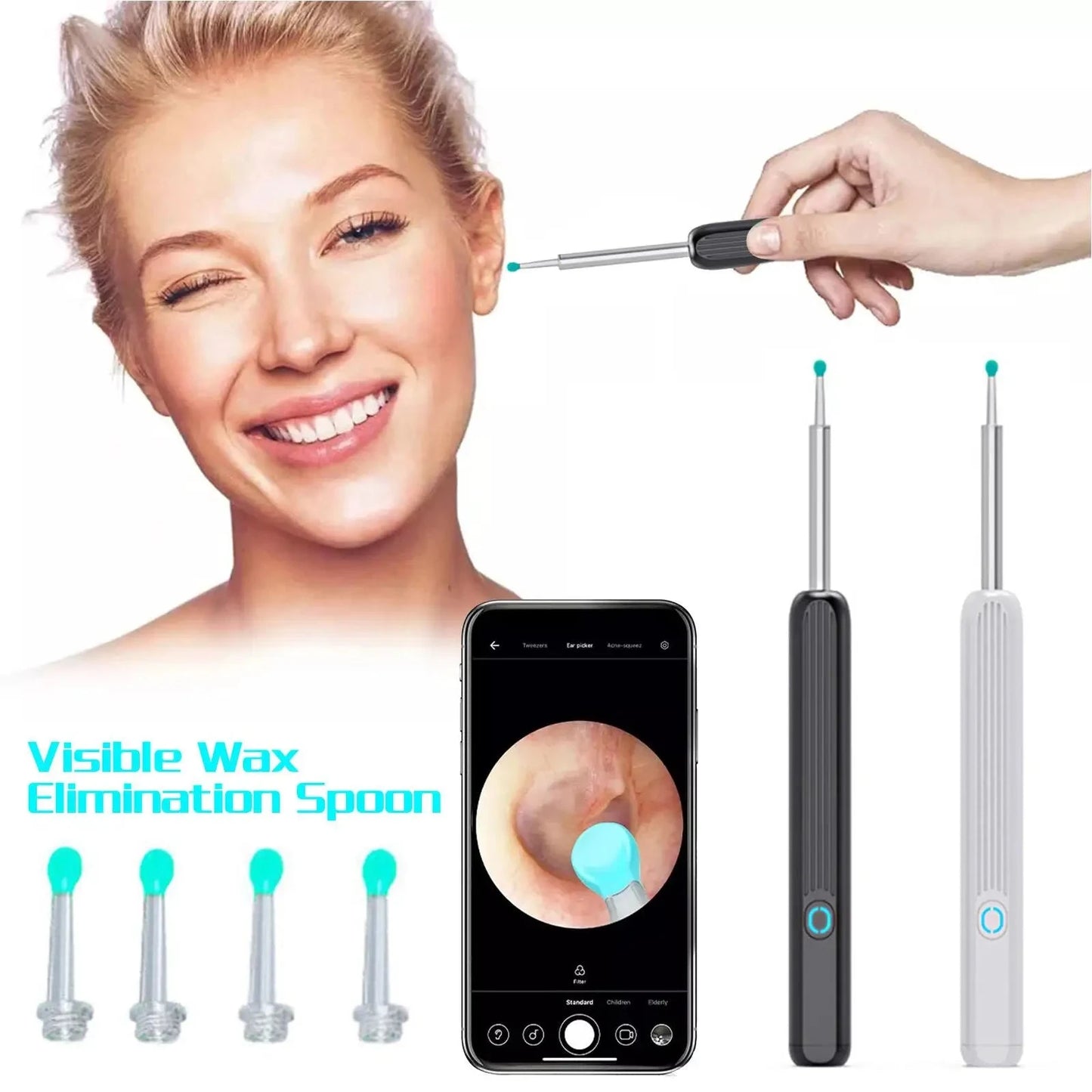 HD Intelligent Visual Luminous Ear Spoon Visual Ear Collecting Endoscope Set Smart Visual Ear Cleaner Wax Removal Tool Good Vibrations