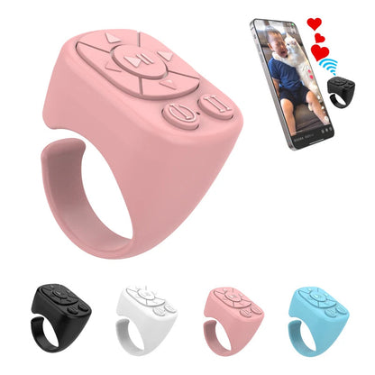 Tiktok Scrolling Ring Tiktok Remote Control Is Suitable for Iphone, iPad Bluetooth Page Turning Ring Roller, Both Camera Shutter, Short Video and Music Remote Control Function, Compatible with Ios and Android Phones Good Vibrations