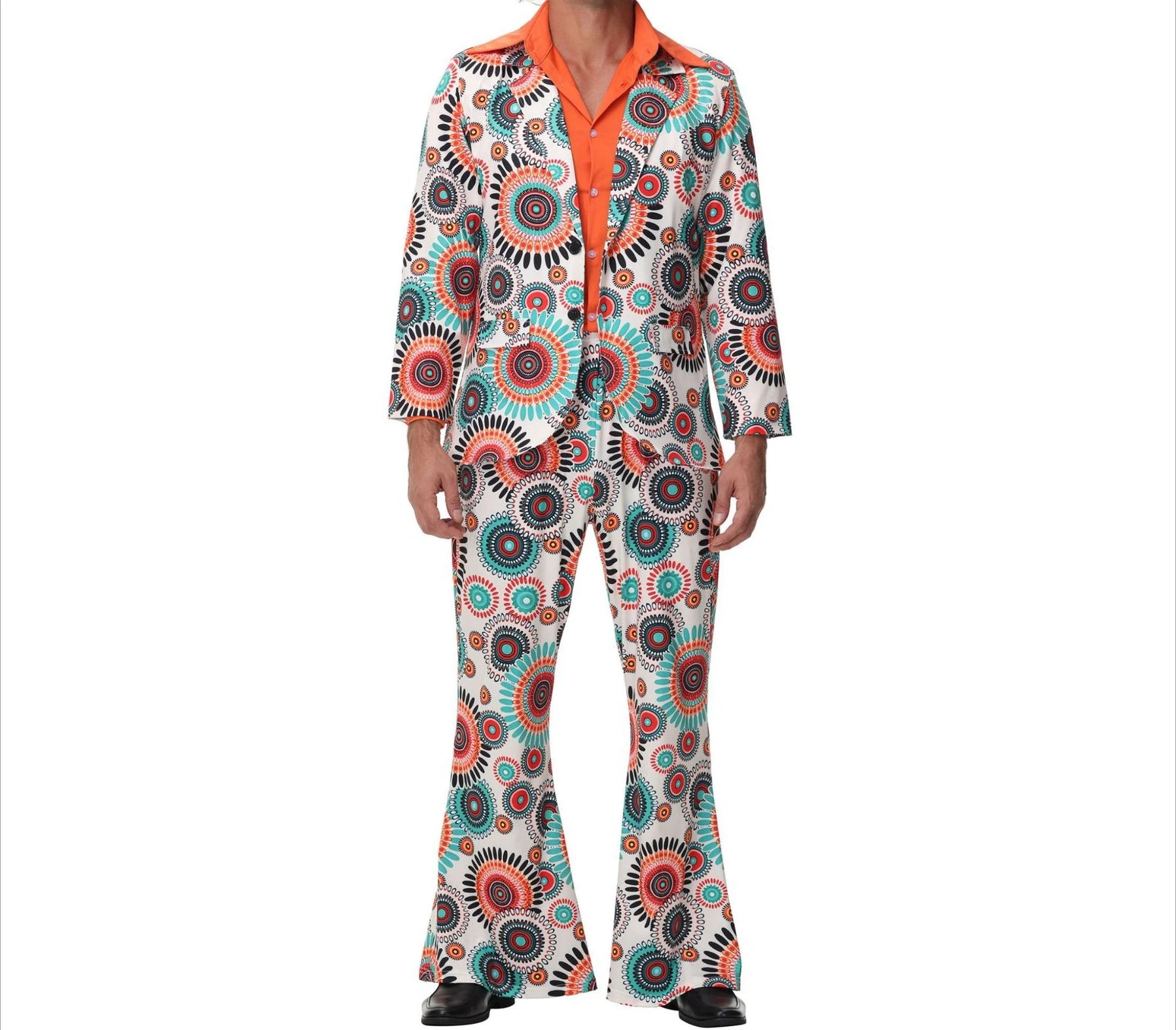 Cosplay Retro 70s 80s Hippie Costume Men Women Party Disco Couples Hippie Costumes Disco Rock Hip-Hop Performance Purim Dress Up Good Vibrations