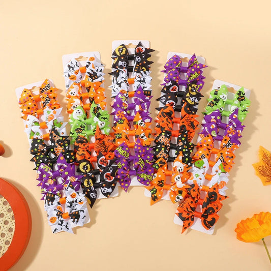 10Pcs/Set Baby Girl Halloween Hair Clips Pumpkin Bat Ornaments Hairpin Party Decoration Kids Hair Accessories Good Vibrations