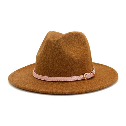 fedora hats for men and women couples jazz hats autumn and winter multicolor fashion wild warm flat brimmed hat Good Vibrations