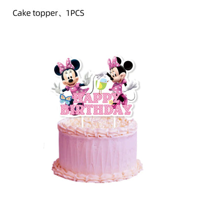 Minnie Mouse Birthday Decoration Disposable Cups Plates Tablecloth Cake Latex Balloon Baby Shower Kids Girls Party Supplies Good Vibrations
