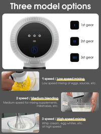USB Rechargeable Electric Hand Blender Wireless Portable Hand Whisk Rechargeable 3-Speed And 2 Whisk For Baking Whisk Milk Cream Good Vibrations