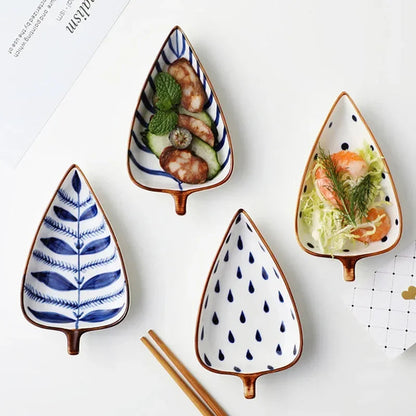 Creative leaf saucer cold dish restaurant household ceramic plate for restaurant banquet Good Vibrations