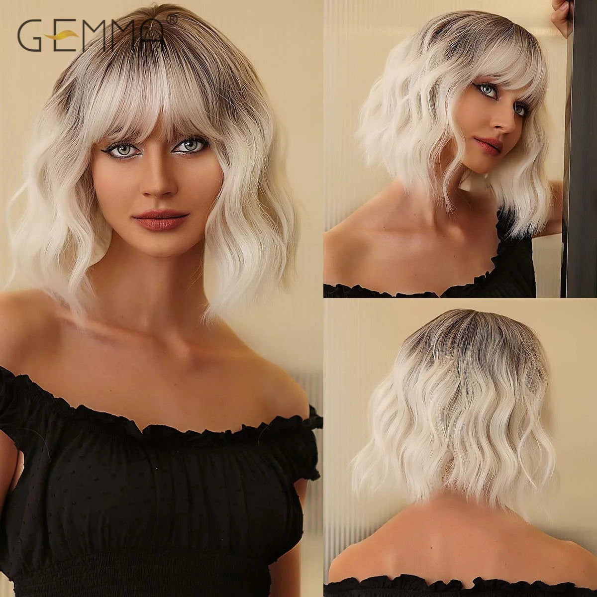 Synthetic Orange Cosplay Wig with Bangs for Women Shoulder Long Curly Copper Ginger Wigs Natural Heat Resistant Halloween Hair Good Vibrations