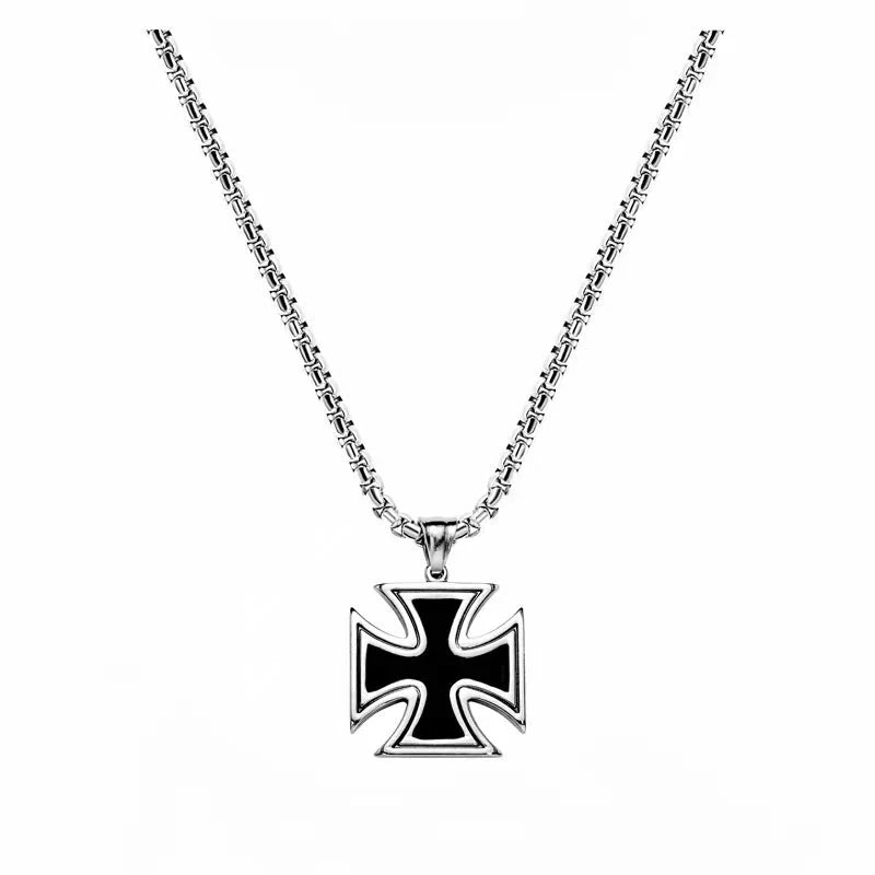 Popular black cross necklace, versatile, bold, and trendy for both men and women. Good Vibrations