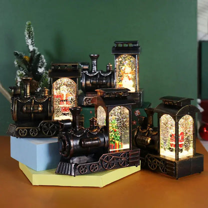 Christmas decorations, crystal ball, Christmas train, snowflake lights, Christmas tabletop ornaments, creative Christmas gifts Good Vibrations