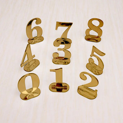 Numbers 1-10/1-20 Base Set Mirror Table Numbers Wedding Birthday Party Table Card Baby Shower Wedding Decoration Number Holder Good Vibrations