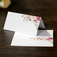 50Pcs Wedding Table Name Card Printing Flower Blank Banquet Reserved Seating Paper Cards Party Table Decorations Supplies Good Vibrations