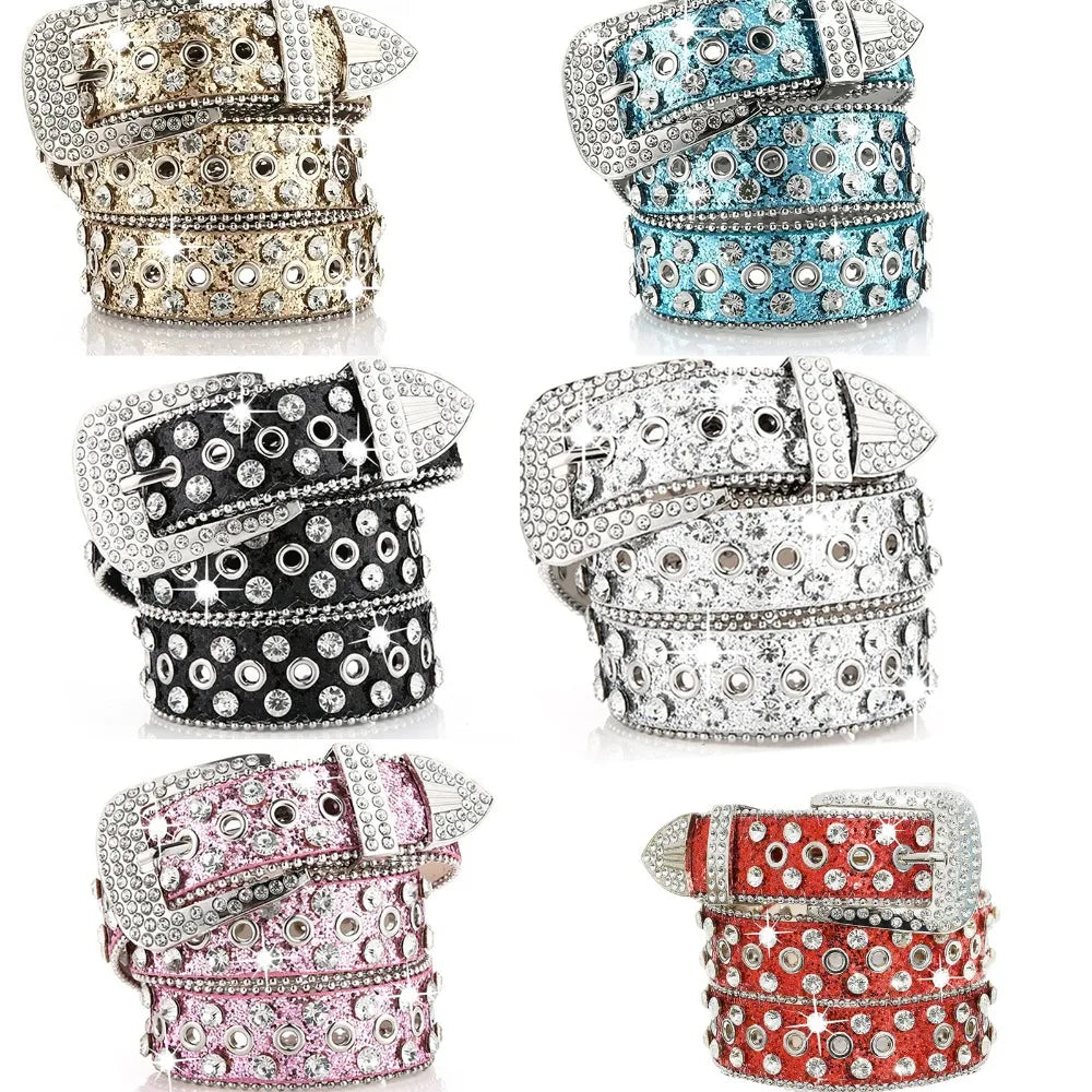 Women's Rhinestone Hollow Belt Women's Pin Buckle Studded Belt For Women Wedding Party Belt Valentines Gifts For Her Good Vibrations