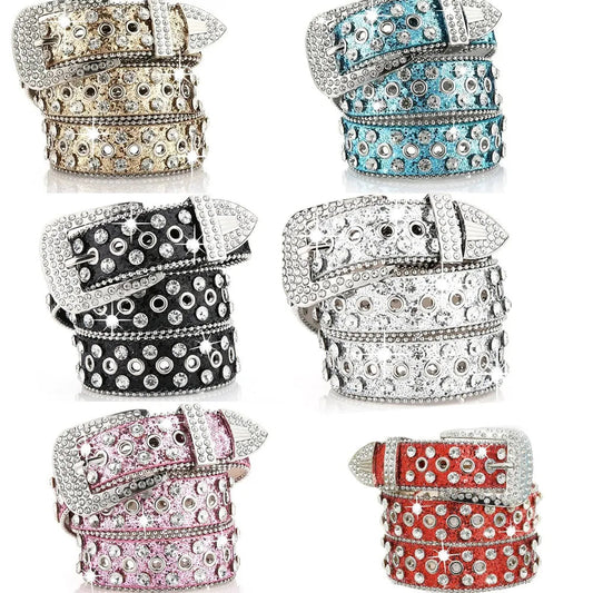 Women's Rhinestone Hollow Belt Women's Pin Buckle Studded Belt For Women Wedding Party Belt Valentines Gifts For Her Good Vibrations