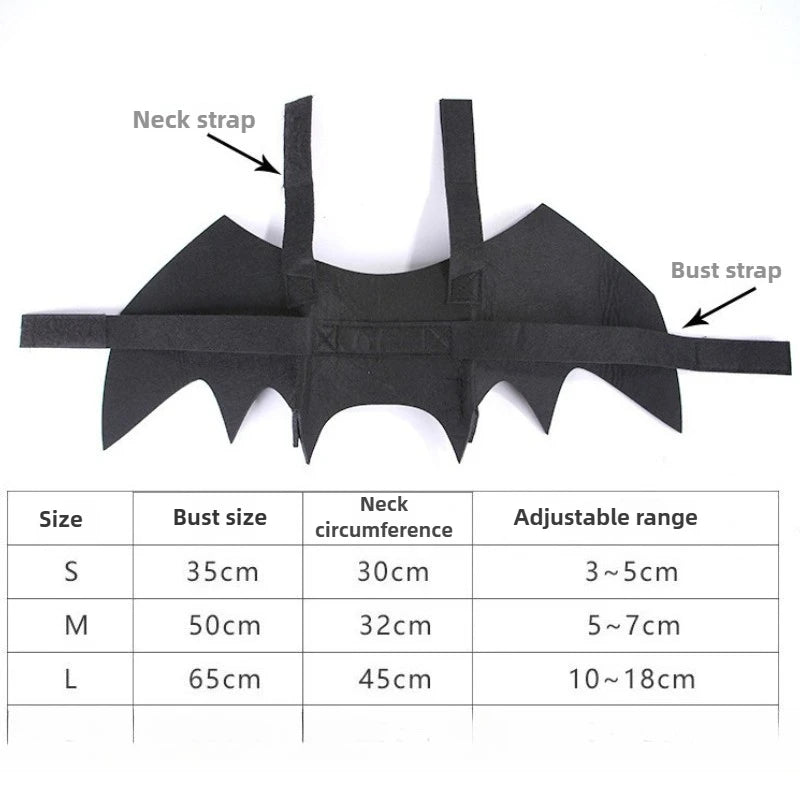 Halloween Cat Costumes Pet Clothes Black Bat Wings Harness Costume Cute Pet Bat Chest Strap for Cat Dog Halloween Party Cosplay Good Vibrations